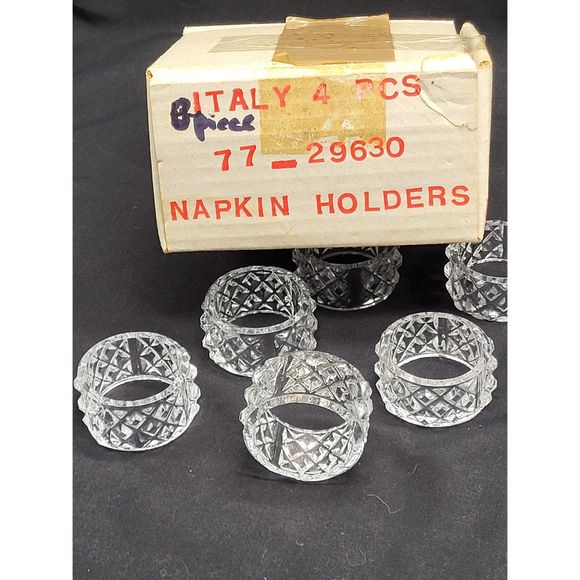 Italian Crystal Napkin Rings - Picture 1 of 7